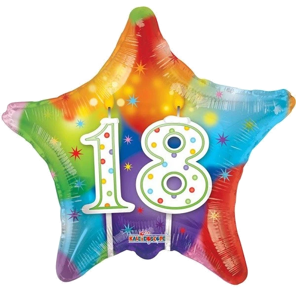 18IN STAR 18TH BIRTHDAY CANDLES FOIL