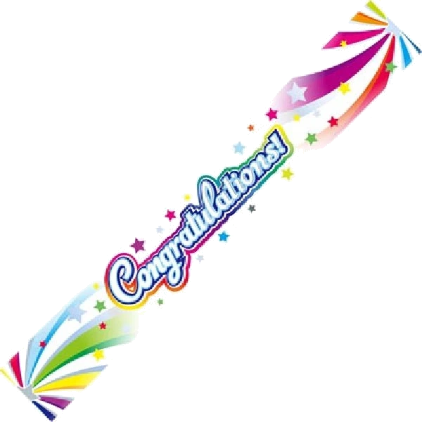 9FT CONGRATULATIONS SWIRL BANNER