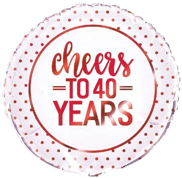 18IN CHEERS TO 40 YEARS FOIL BALLOON