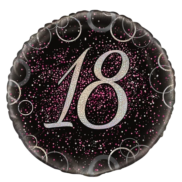 18IN PINK PRISMATIC 18TH FOIL BALLOON