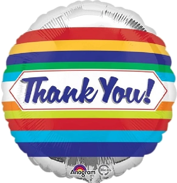 THANK YOU STRIPES 18IN FOIL BALLOON