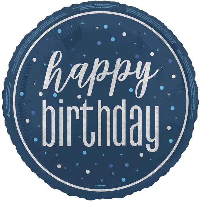 18In Glitz Blue Happy Birthday Foil