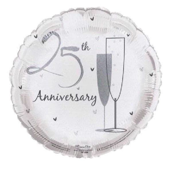 25TH ANNIVERSARY 18IN FOIL BALLOON