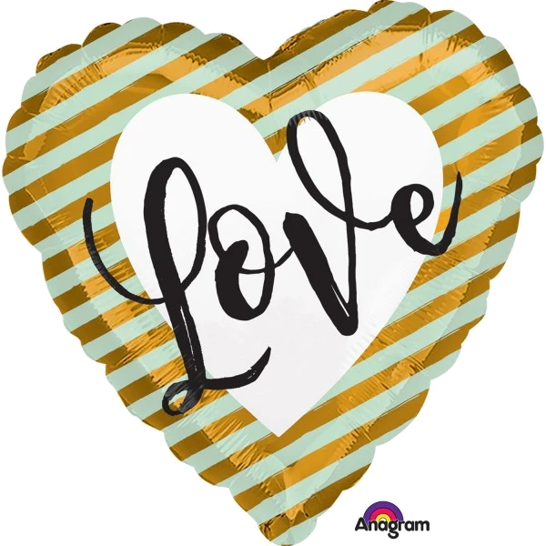 WEDDING LOVE STRIPES 18IN FOIL