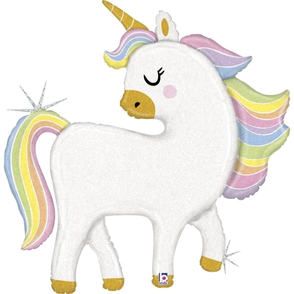48In Glitter Pastel Unicorn Foil Balloon