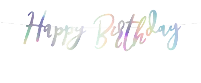 Iridescent Happy Birthday Banner