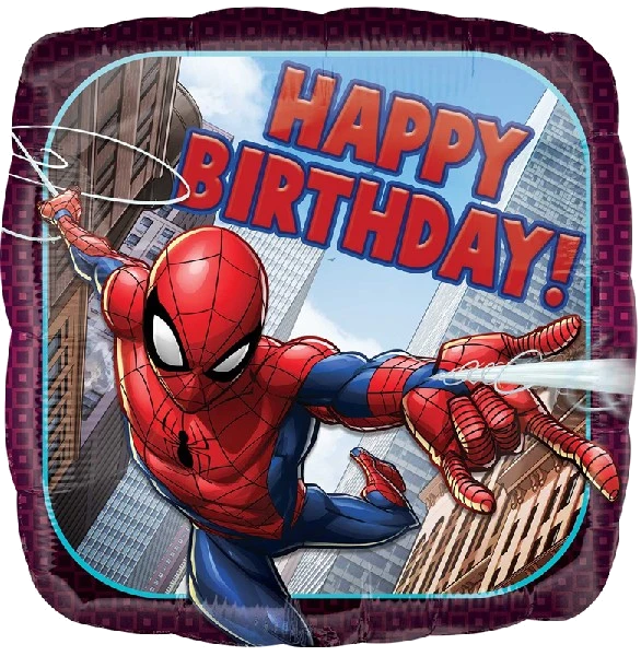 18In Spiderman Happy Birthday Foil