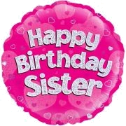 18In Happy Bday Sister Foil