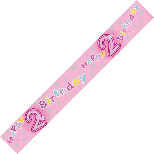 2ND BIRTHDAY GIRL HOLO 9FT BANNER