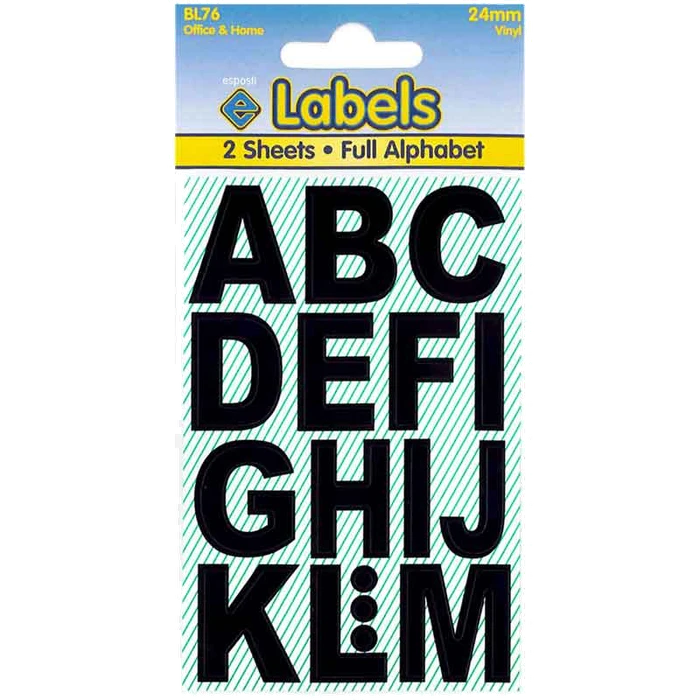 24Mm Black Large Letters 10S