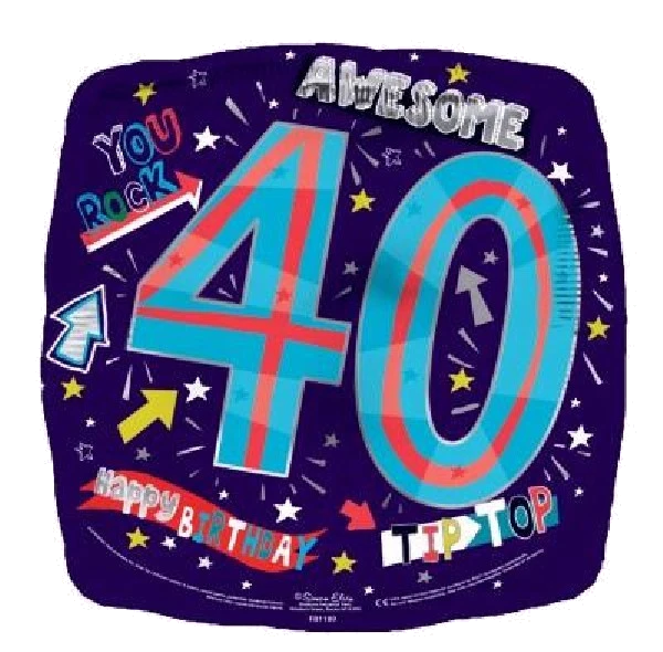 40TH B/DAY 18IN FOIL BALLOON