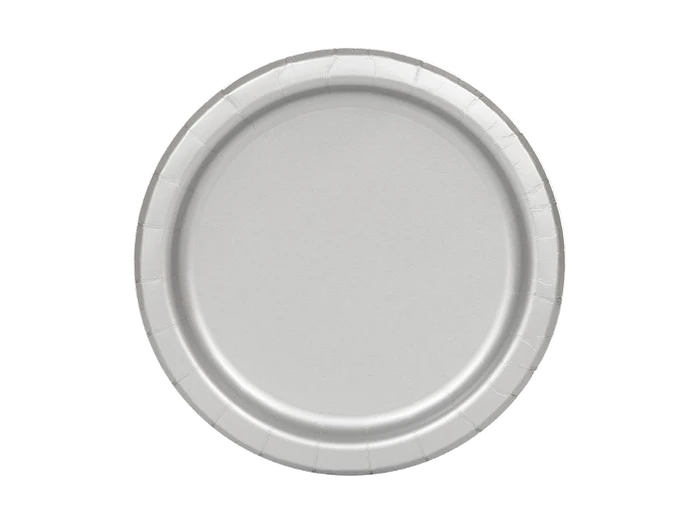 Unique Plates Round 9In Silver 16Pcs