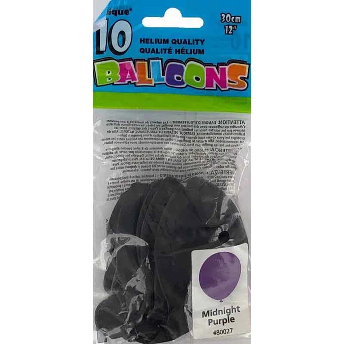 (10) 12In Midnight Purple Balloons