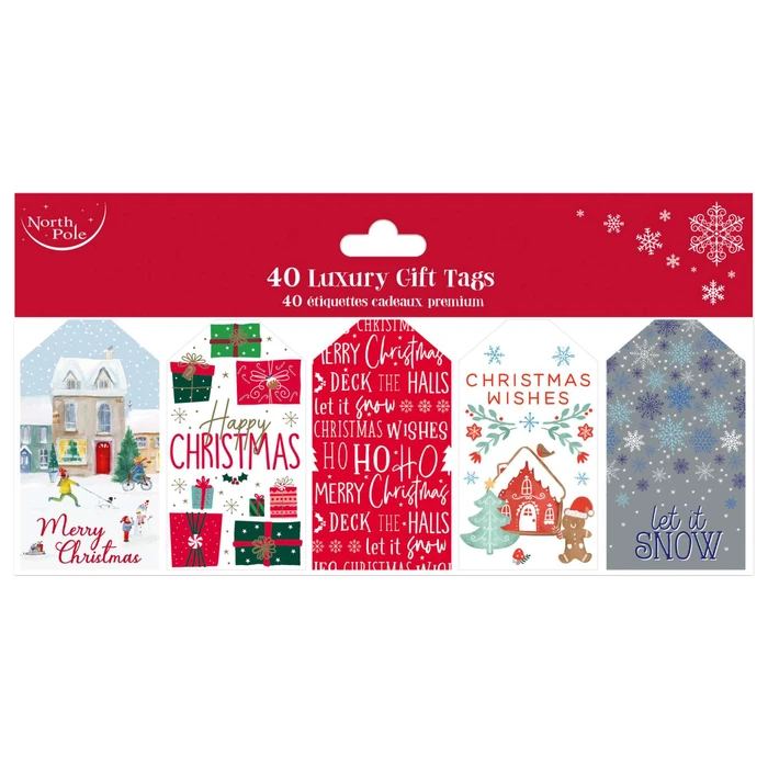 40Pk Modern Die Cut Christmas Gift