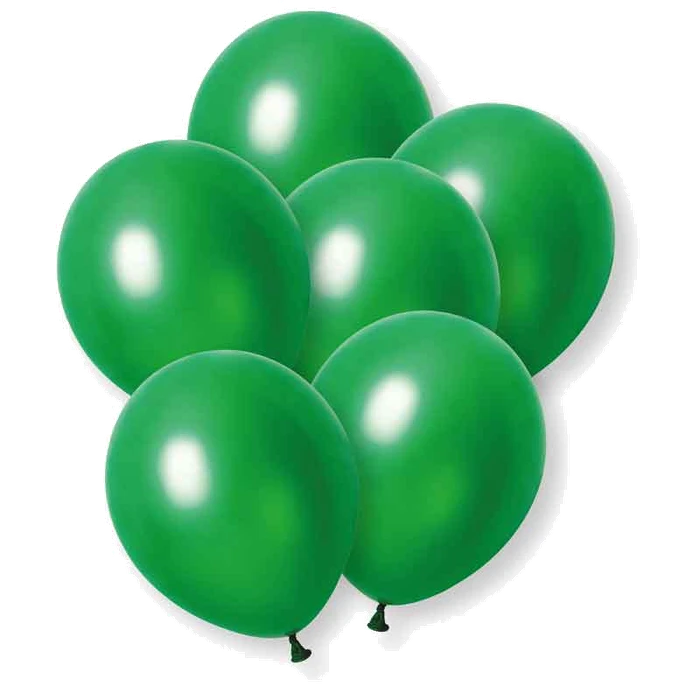 8PK 12in FOREST GREEN PEARLISED BALL
