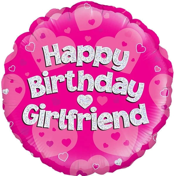 18IN GIRLFRIEND B/DAY PINK HOLO FOIL