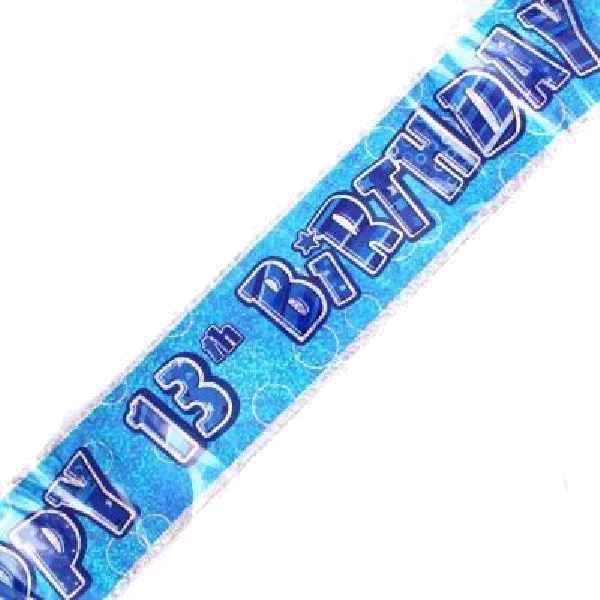 9FT BLUE GLITZ 13TH BANNER