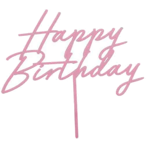 Light Pink Happy Birthday Acrylic C
