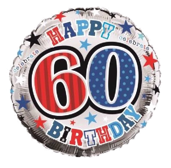60TH MALE 18IN FOIL BALLOON