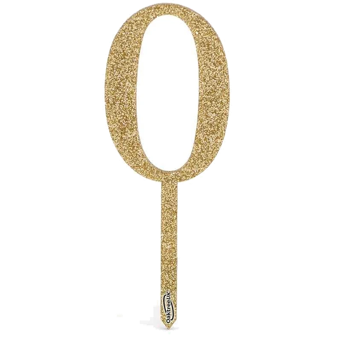 No.0 Acrylic Sparkling Fizz Gold Cake Topper