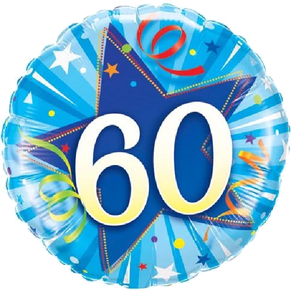 60TH BLUE STAR 18IN FOIL BALLOON