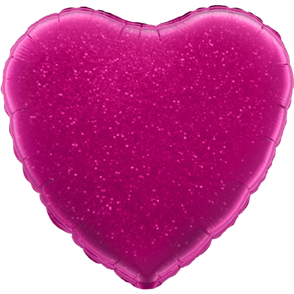 Fuchsia Holographic Heart 18In Foil