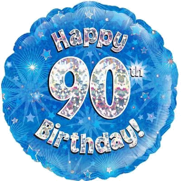90TH BIRTHDAY BLUE 18IN FOIL BALLOON