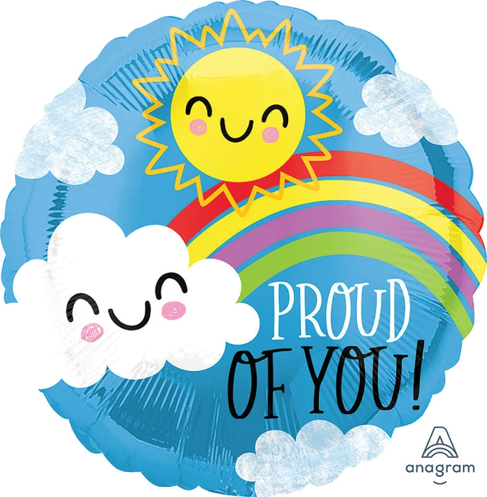 18In Proud Of You Sun & Cloud Foil Balloon