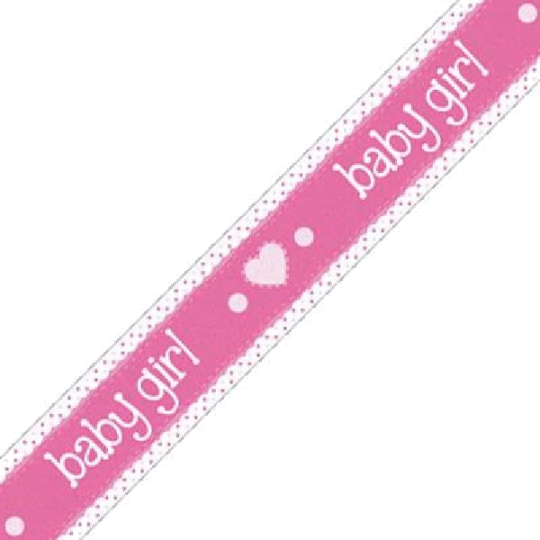 9FT ITS A GIRL PASTEL HEART BANNER