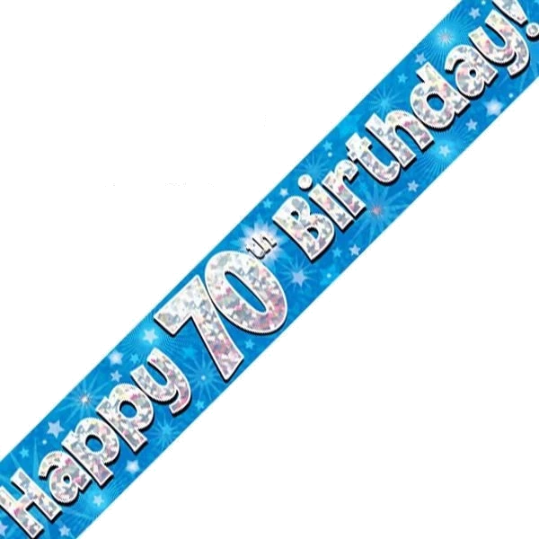 9FT 70TH BIRTHDAY BLUE BANNER