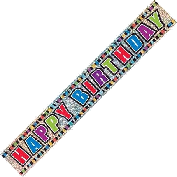 12FT B/DAY COLOURS PRISMATIC BANNER