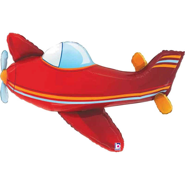 43In Red Airplane Foil Balloon