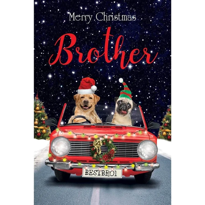 Christmas – 132X197Mm - Dog Drive - Foil/Emb