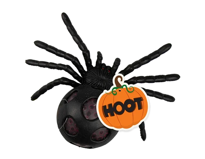 Halloween Black Neon Bead Squishy Spider