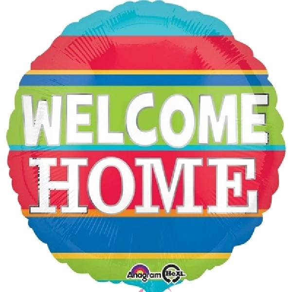 WELCOME HOME COLORFUL STRIPES 18IN FOIL