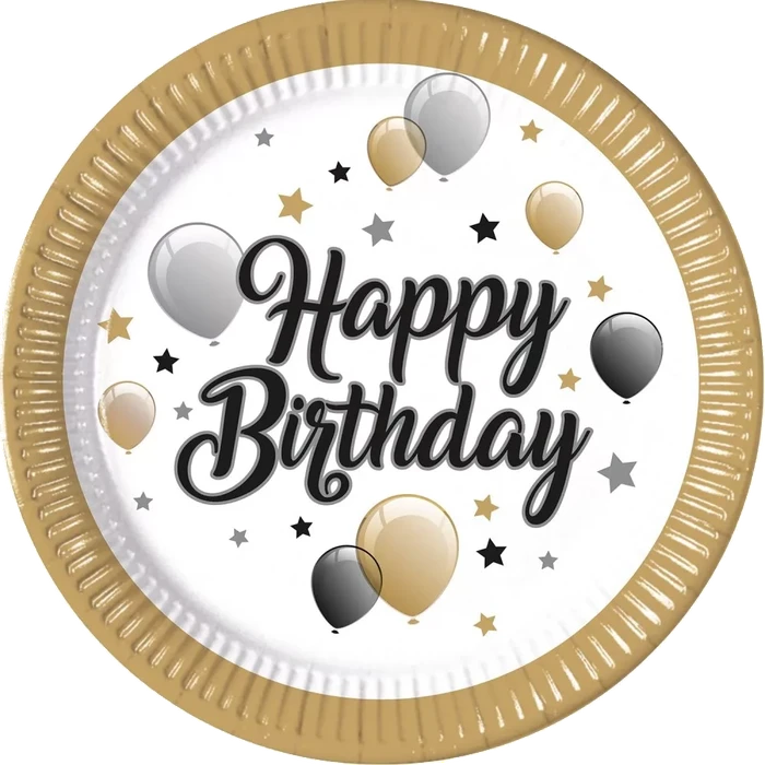 8Pk 23Cm Milestone Happy Birthday Paper Plates