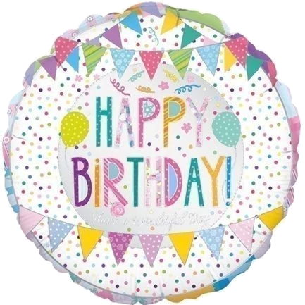 18In Patchwork Birthday Foil Balloon