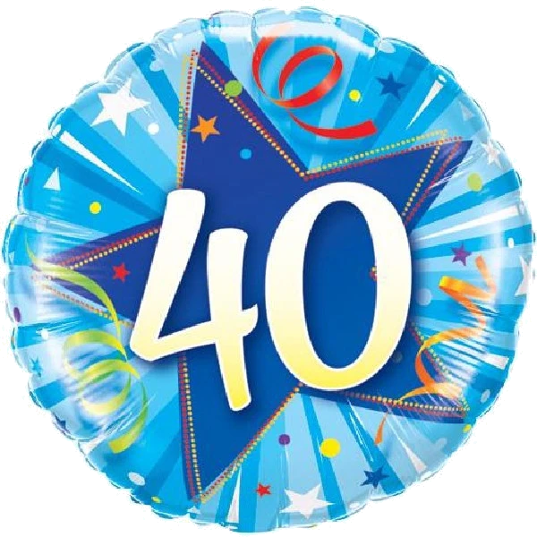 40TH BLUE STAR 18IN FOIL BALLOON