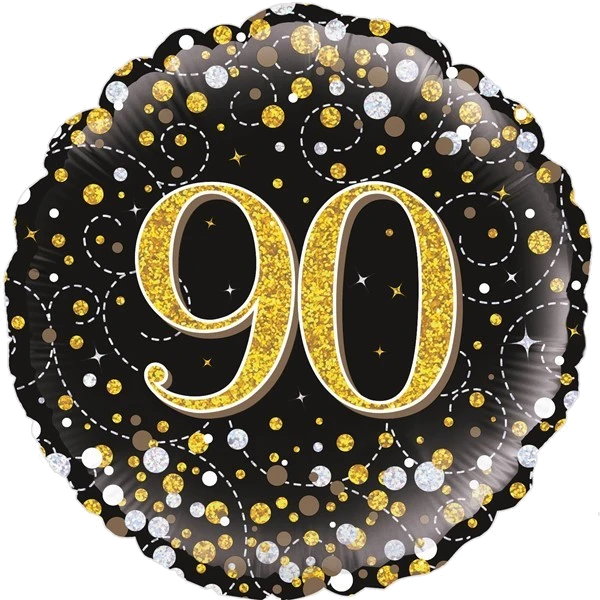 90TH SPARKLING FIZZ BLACK AND GOLD FOIL