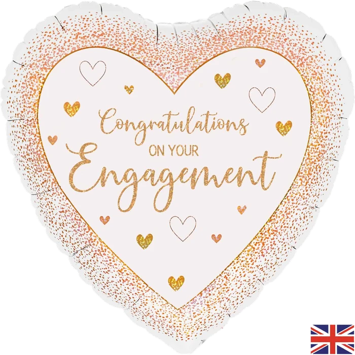 18In Engagement Rose Gold Heart Foil Balloon