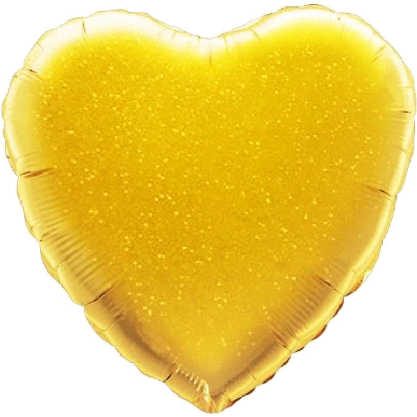 Gold Holographic Heart 18In Foil