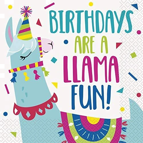 Llama Birthday Napkins 16pck