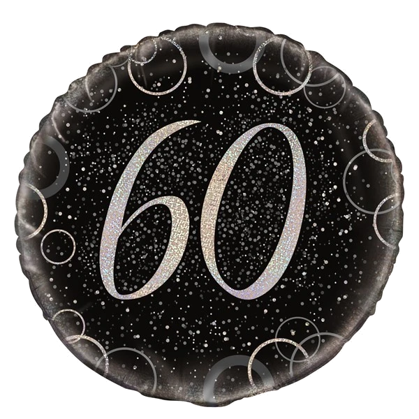 18IN BLACK PRISMATIC 40TH FOIL BALLOON