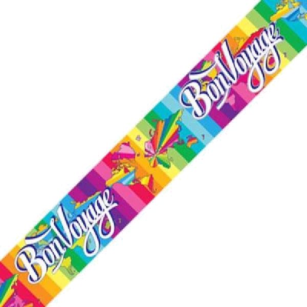 9FT BON VOYAGE METALLIC BANNER