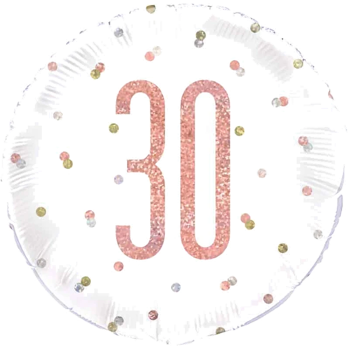 18In Glitz Rose Gold 30 Foil Balloon