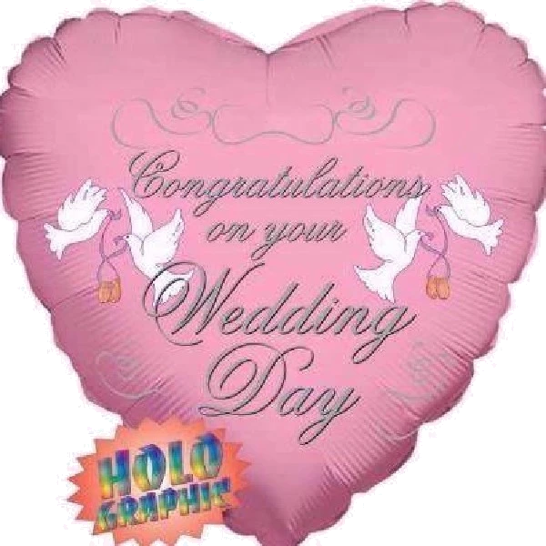 18IN PINK WEDDING DAY FOIL BALLOON