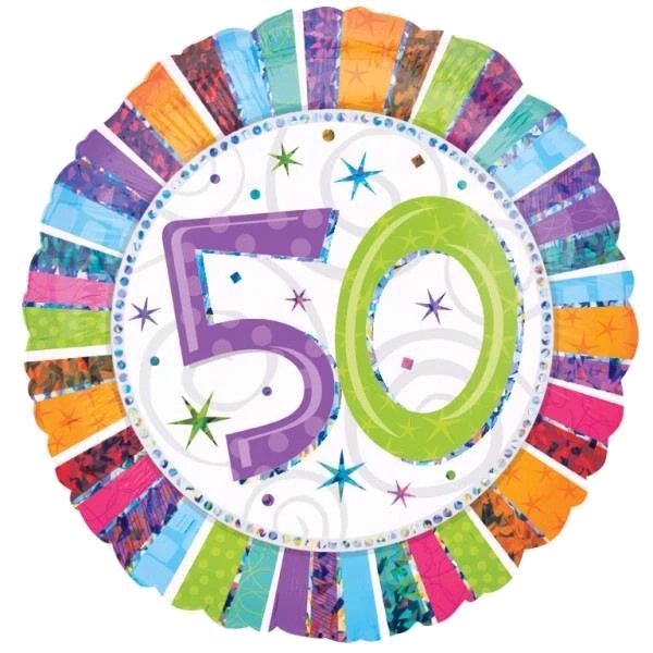 18IN RADIANT 50TH B/DAY FOIL BALLOON