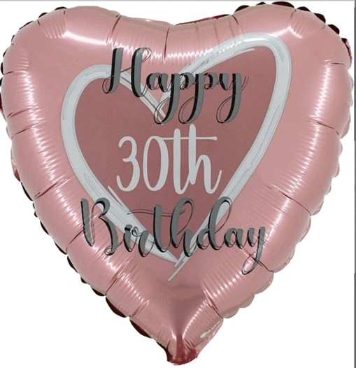 18In Rose Gold 30Th Birthday Foil Balloon