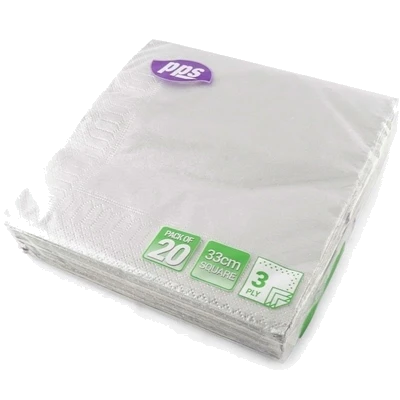 Pps 3Ply 33Cm 20 Napkins Silver