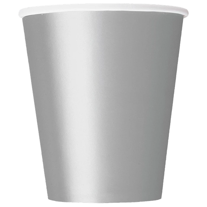 Unique Cups Silver 9Oz 14Pcs